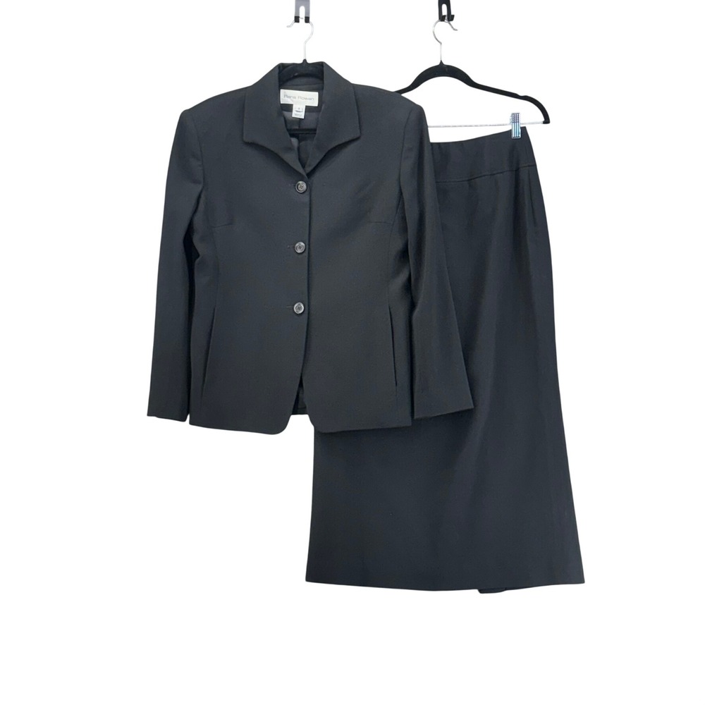 Vintage Rena Rowan Maxi Skirt Suit Set 8 Career Professional Wool Academia